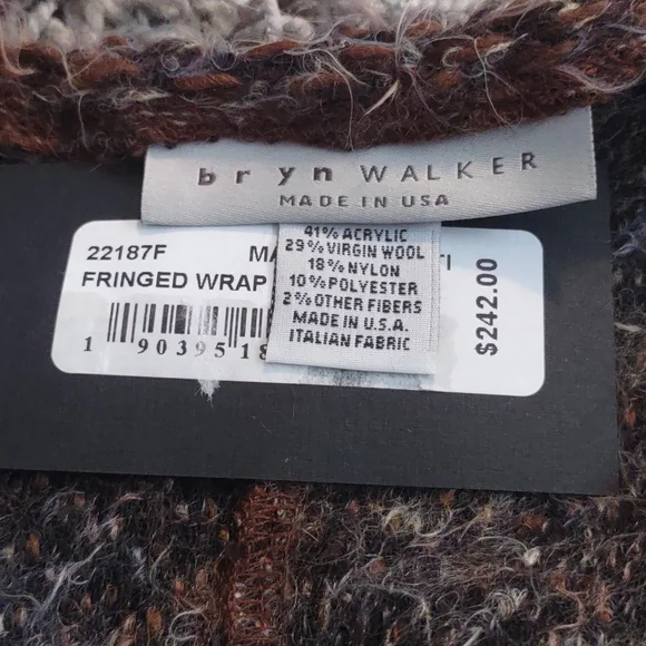 Bryn Walker Fall Poncho Wrap Open Long Fringe Bohemian Sweater Wool Shaggy Coat - Picture 2 of 8